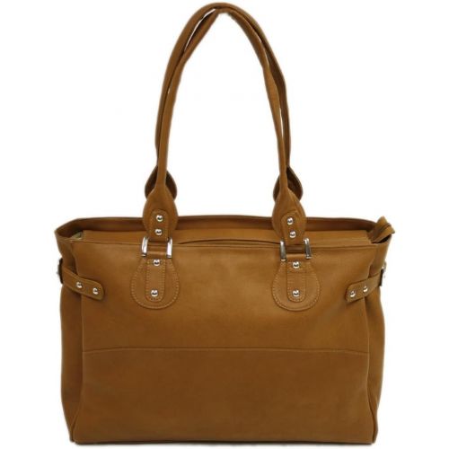  Piel Leather Large Ladies Side Strap Tote, Apple, One Size