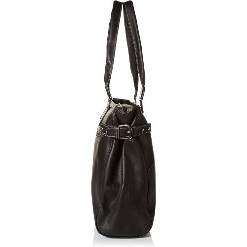  Piel Leather Large Ladies Side Strap Tote, Apple, One Size