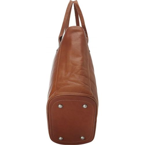  Piel Leather XL Laptop Tote Bag, Saddle