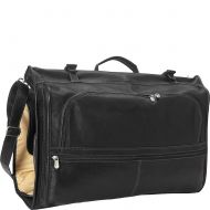 Piel Leather Tri-fold Garment Bag, Charcoal
