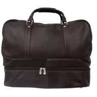 Piel Leather False-Bottom Sports Bag, Chocolate, One Size
