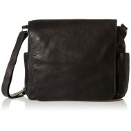 Piel Leather Urban Messenger Bag, Black, One Size