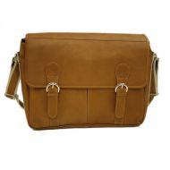 Piel Leather Classic Expandable Messenger Bag, Saddle, One Size