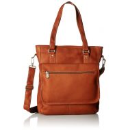 Piel Leather Laptop/Tablet Carry-All Tote, Saddle