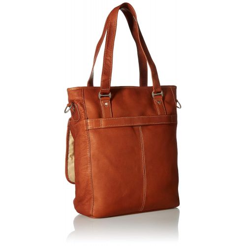  Piel Leather Laptop/Tablet Carry-All Tote, Saddle