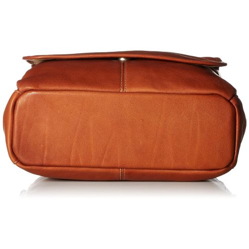  Piel Leather Laptop/Tablet Carry-All Tote, Saddle
