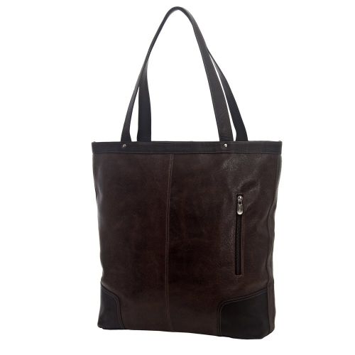  Piel Leather Vintage Vertical Tote, Vintage Brown, One Size