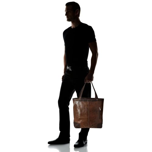  Piel Leather Vintage Vertical Tote, Vintage Brown, One Size