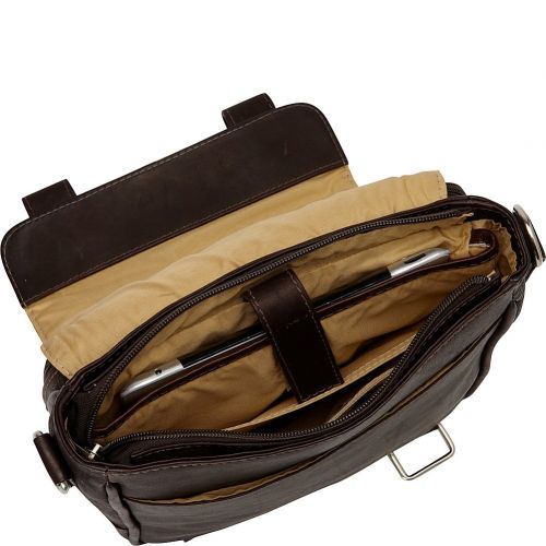  Piel Leather Double Loop Tablet Carry-all, Black