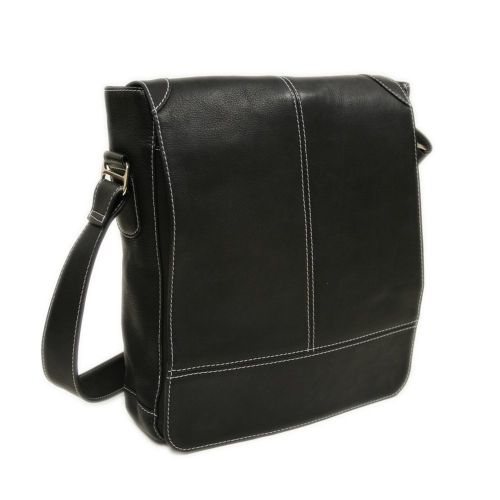  Piel Leather Urban Vertical Messenger Bag, Black, One Size