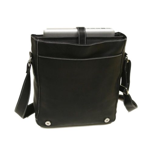  Piel Leather Urban Vertical Messenger Bag, Black, One Size