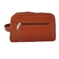 Piel Leather Top Zip Toiletry Kit, Saddle, One Size