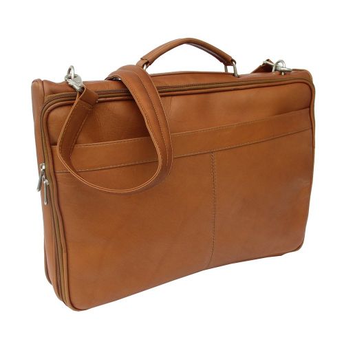  Piel Leather Double Executive Computer Bag, Saddle, One Size