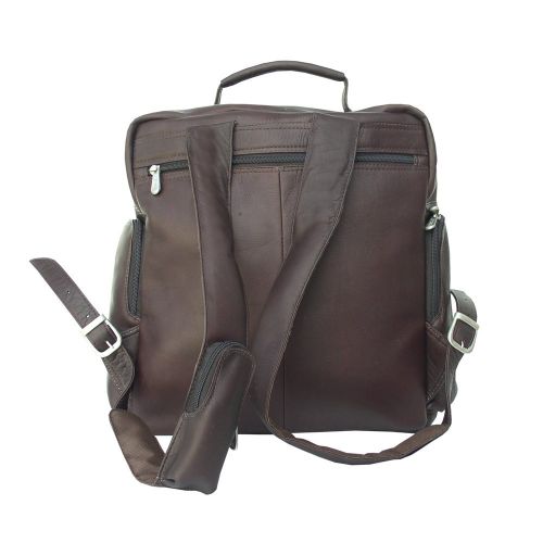  Piel Leather Vertical Computer Backpack, Chocolate, One Size