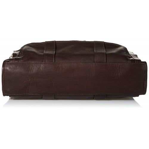  Piel Leather Half-Moon Portfolio, Chocolate, One Size