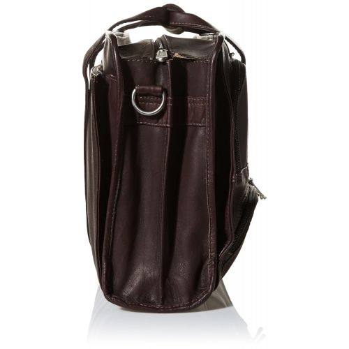  Piel Leather Half-Moon Portfolio, Chocolate, One Size