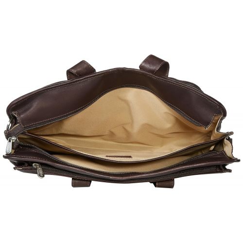  Piel Leather Half-Moon Portfolio, Chocolate, One Size