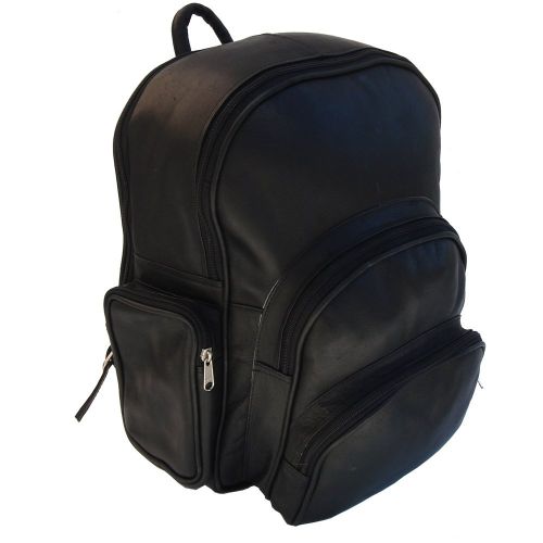  Piel Leather Expandable Backpack, Black, One Size