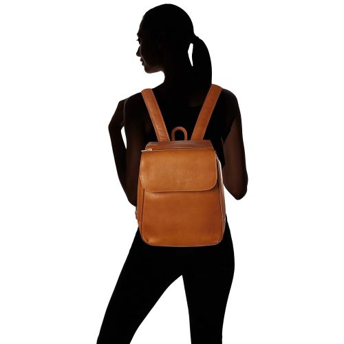  Piel Leather Flap-Over Tablet Backpack, Saddle