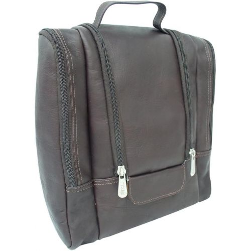  Piel Leather Hanging Travel Toiletry Kit, Chocolate, One Size