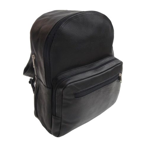  Piel Leather Traditional Backpack, Black, One Size