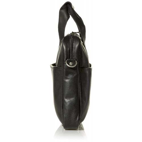  Piel Leather Top-Zip Portfolio, Black, One Size