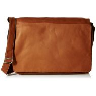 Piel Leather Traditional Messenger, Saddle, One Size