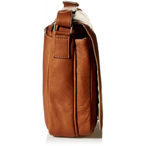  Piel Leather Traditional Messenger, Saddle, One Size