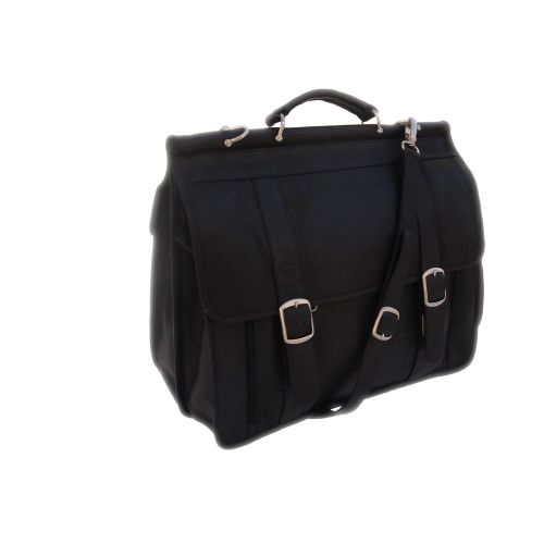  Piel Leather European Briefcase, Black, One Size