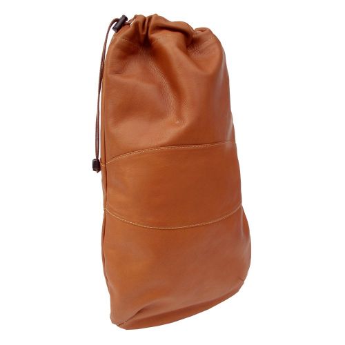  Piel Leather Drawstring Shoe Bag, Saddle, One Size