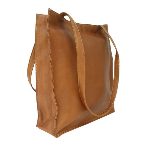  Piel Leather Open Market Bag, Saddle, One Size