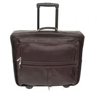 Piel Leather Garment Bag On Wheels, Chocolate, One Size