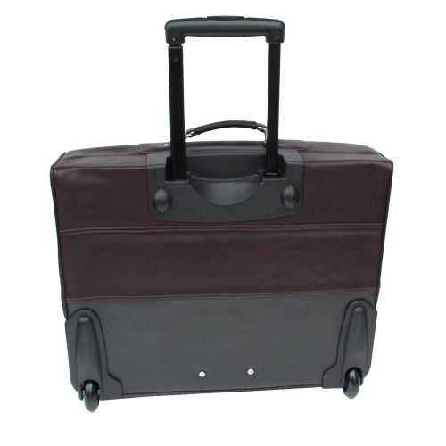  Piel Leather Garment Bag On Wheels, Chocolate, One Size