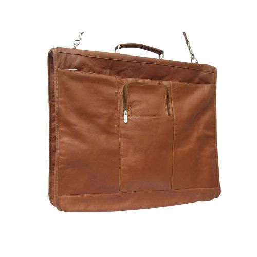  Piel Leather Elite Garment Bag, Saddle, One Size