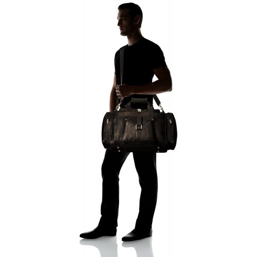  Piel Leather Loop Large Pocket Duffel, Black