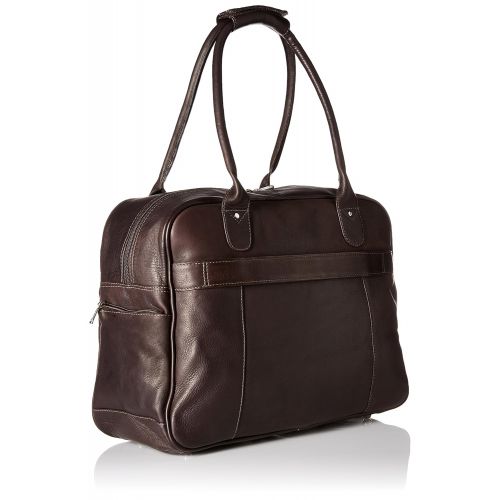  Piel Leather Multi-Pocket Satchel, Chocolate