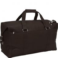 Piel Leather Extra Large Zip-Pocket Duffel, Chocolate
