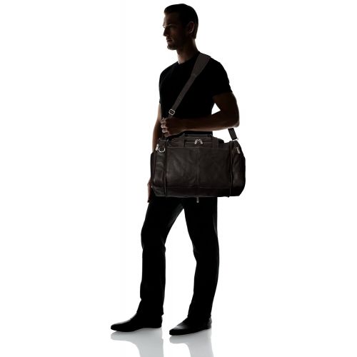  Piel Leather Collapsible Duffel to Carry-all, Chocolate