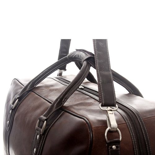  Piel Leather Classic Vintage Zip-Down Duffel, Brown