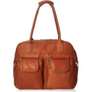 Piel Leather Multi-Pocket Satchel, Saddle