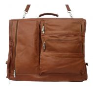 Piel Leather Piel Custom Personalized Leather Traveler Executive Expandable Garment Bag in Chocolate