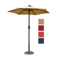 PierSurplus 9 Natural Shade Patio Umbrella - Outdoor Alumunium Market Umbrella with Crank and Tilt Product SKU: UB30044
