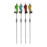 PierSurplus Assorted Color Outdoor Glass Garden Torch Light w/Metal Pole, Set of 4 Product SKU: GD10066