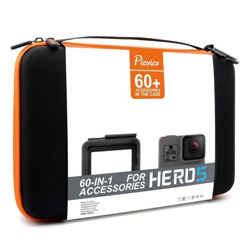  Pieviev 60-in-1 Action Cam Kamera Zubehoer Set fuer GoPro Hero 6 Hero 5 Black 7 4 3+ 2018 Zubehoer Sportkameras YI 4K Apeman AKASO ROLLEI SJ4000/SJ5000/SJ5000X/SJ6 DBPOWER VicTsing Ac