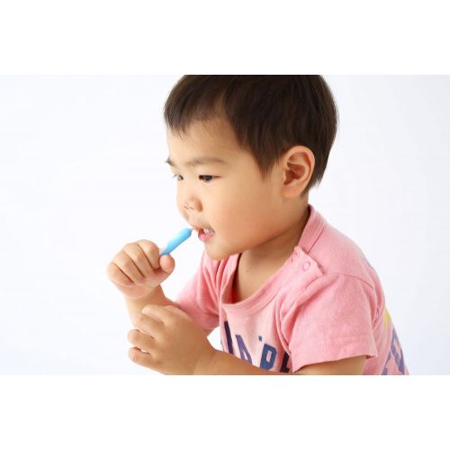 피죤 [아마존베스트]Japan Pigeon Baby Training Toothbrush Set Step 4 (For 16 Month+ and Up) Blue