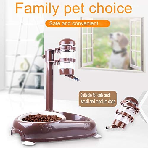  Pika Pet Water Dispenser Bowl- Multifunctional Automatic,Feeder for Dog and Cat Height Adjustable Water Bottle，Automatic Standing Water Dispenser， Detachable Pole Automatically Fee