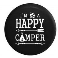 Pike Outdoors Im a Happy Camper Campfire Tent Travel Camping Outdoors Vacation Spare Tire Cover OEM Vinyl Black 31 in