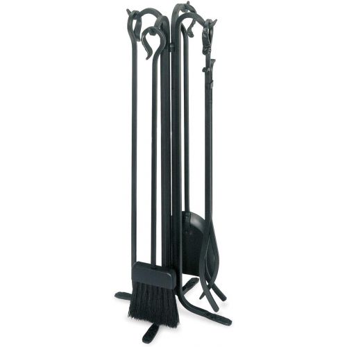 Pilgrim Home and Hearth 18003 Forged Hearth Fireplace Tool Set, 28/16 lb, Matte Black