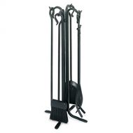 Pilgrim Home and Hearth 18003 Forged Hearth Fireplace Tool Set, 28/16 lb, Matte Black