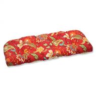 Pillow Perfect Outdoor Tamariu Alfresco Valencia Wicker Loveseat Cushion, Red